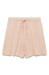 Mango Pointelle Pajama Shorts In Pink