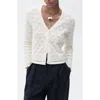 Mango Pointelle Stitch Cotton Blend Cardigan