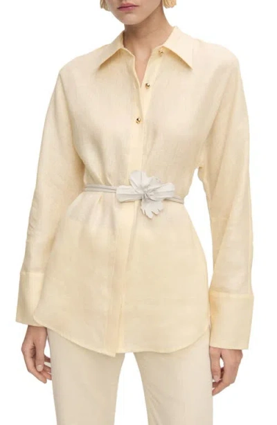 Mango Polished Button Linen Shirt