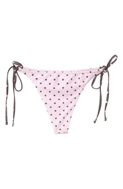 Mango Polka Dot Brazilian Cut Bikini Bottoms In Pink