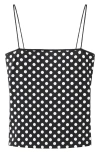 Mango Polka Dot Crop Top In Black