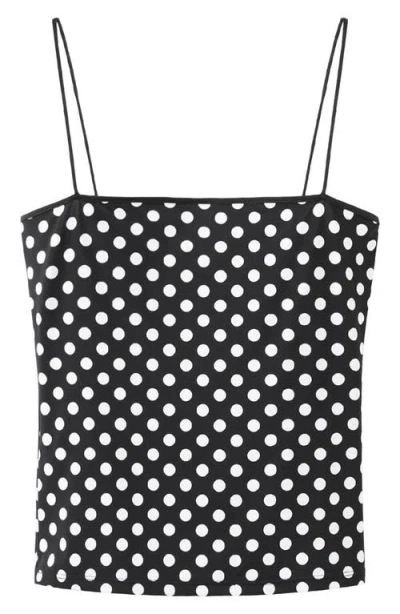 Mango Polka Dot Crop Top In Black