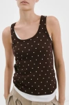 Mango Polka Dot Knit Top In Brown
