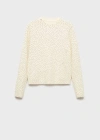 Mango Polka-dot Knitted Sweater Ecru In Écru