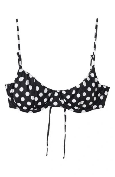 Mango Polka Dot Reversible Underwire Bikini Top In Multi