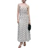 Mango Bandeau Maxi Dress With Dropped Waist And Ruched Bodice In Off White