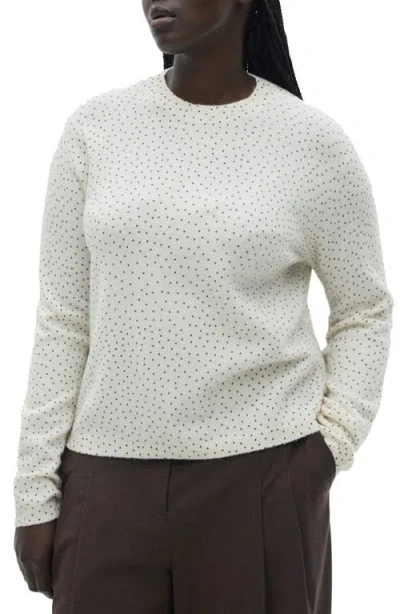 Mango Polka Dot Sweater In Ecru