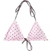 Mango Mixed Polka-dot Triangle Bikini Top In Pink