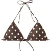 Mango Polka Dot Triangle Bikini Top Brown In Brown