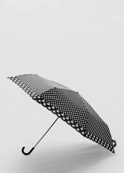 Mango Polka-dot Print Umbrella In Black