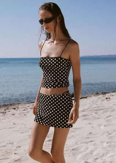 Mango Polka-dot Skirt In Black