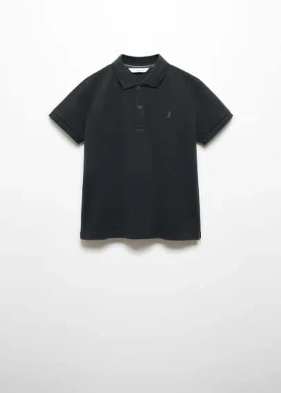 Mango Polo Coton In Noir