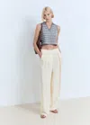 Mango Knit Sleeveless Collared Polo