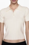 Mango Polo In Ecru