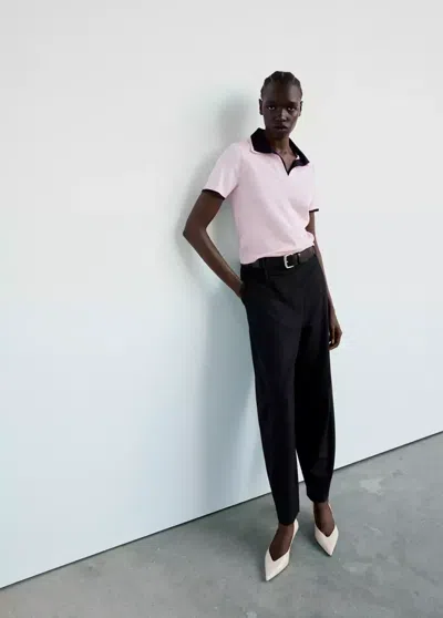 Mango Polo En Jersey Avec Col Contrastant In Multi