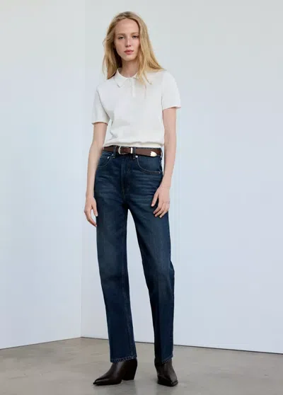 Mango Polo En Jersey De Coton In White