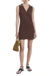 Mango Polo Minidress In Brown