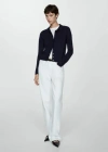 Mango Polo-neck Cardigan Dark Navy In Dark Navy