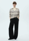 Mango Polo-neck Knitted Sweater Grey