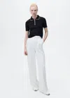 Mango Asymmetrical Draped Top White In White