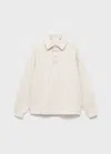 Mango Kids' Polo-neck Sweatshirt Ice Grey In White