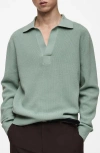 Mango Polo Sweater In Aqua Green