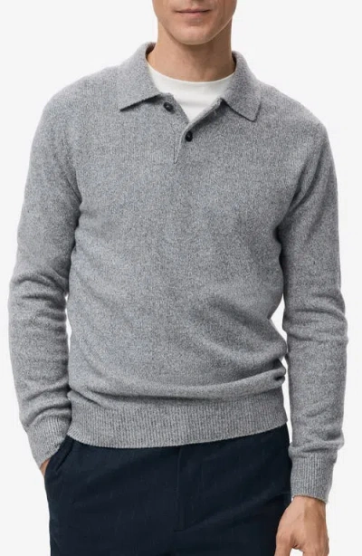 Mango Polo Sweater In Blue