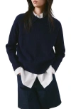 Mango Polo Sweater In Black