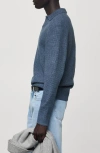 Mango Polo Sweater In China Blue