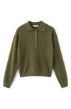Mango Polo Sweater In Green