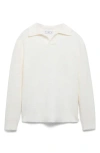 Mango Polo Sweater In Off White