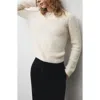 Shop Mango Polo Sweater With Rhinestone Embellished Collar In Ecru
