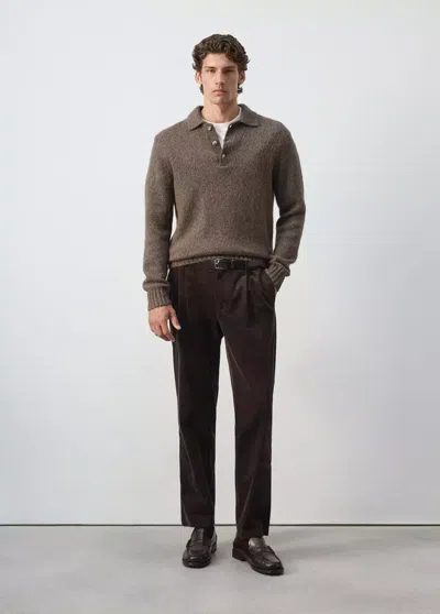 Mango Poloshirt Manus In Brown