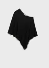 Mango Asymmetric Knit Cape Black