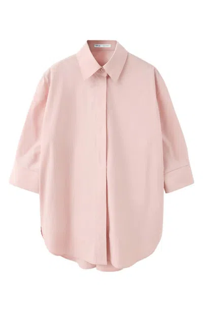 Mango Poplin Shirt In Pink