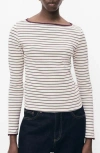 Mango Porta Stripe Cotton Long Sleeve T-shirt In Multi