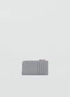 Mango Saffiano-effect Card Holder With Zip Light/pastel Grey
