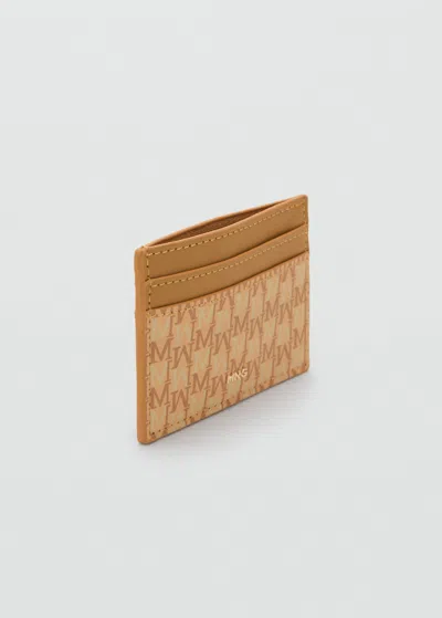 Mango Porte-cartes Imprimé Logo Jaune - Femme - Taille Unique -  In Brown