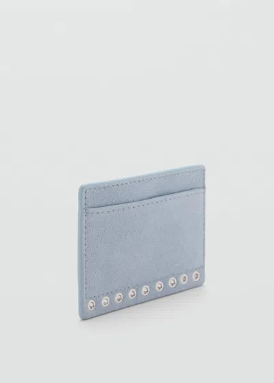 Mango Suede Die-cut Card Holder Sky Blue