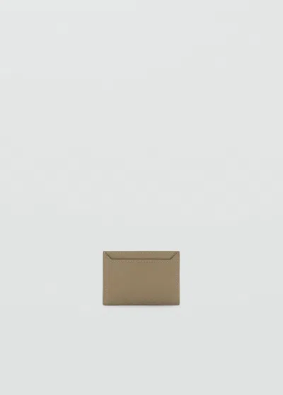 Mango Porte-cartes Simili-cuir Kaki - Femme - Taille Unique -