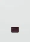 Mango Porte-cartes Verni Bordeaux - Femme - Taille Unique -  In Brown