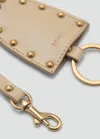 Mango Leather Effect Keychain With Studs Beige