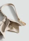 Mango Leather-effect Keychain With Flower Off White In Neutral