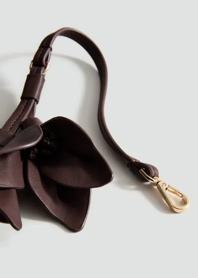 Mango Leather-effect Keychain With Flower Chocolate In Red