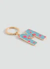 Mango Kids' Key Ring With Initials Sky Blue