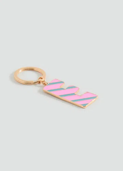 Mango Kids' Key Ring With Initials Pink