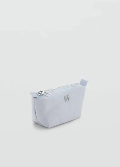 Mango Logo Coin Purse With Zip Sky Blue