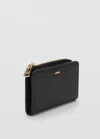 Mango Safiano-effect Wallet With Flap Black