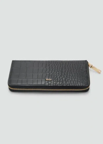 Mango Portefeuille G- Noir - Femme - Taille Unique -