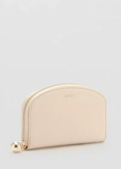 Mango Portefeuille Moyen Avec Mini Perles In Neutral